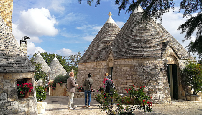 Only in Puglia will you get to sleep in these fascinating trulli! Trulli in Puglia