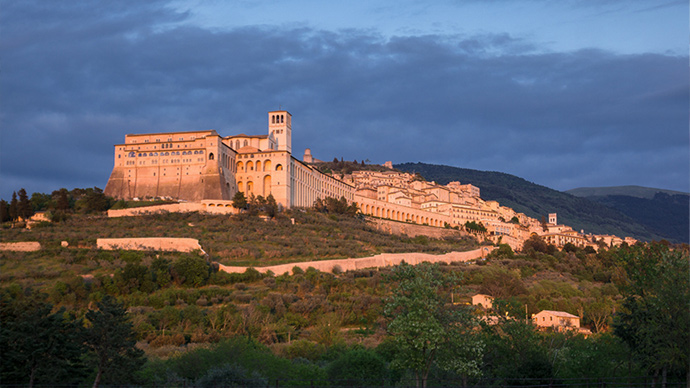 The imposing Friary of St. Francis in Assisi