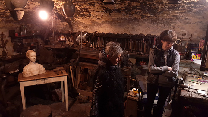 Visiting another artisan in Siena!